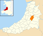 Wales Ceredigion Community Ystrad Meurig map